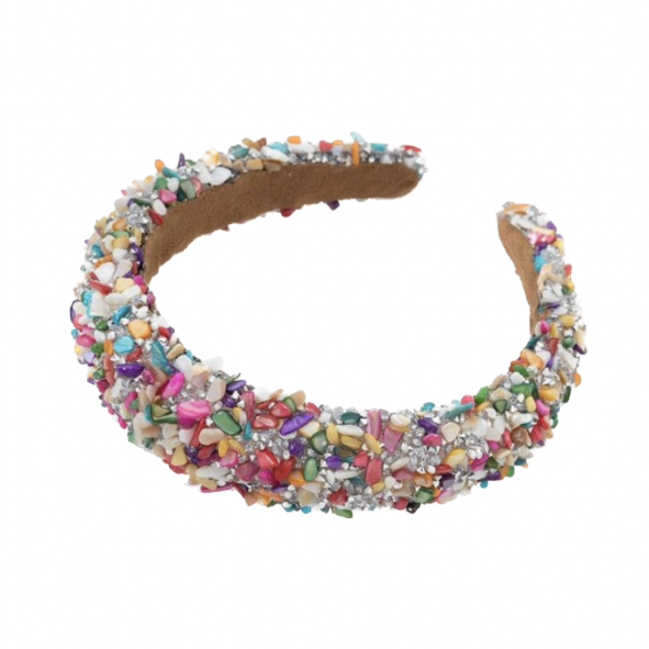 MULTI COLOR STONES TIARA HEADBAND